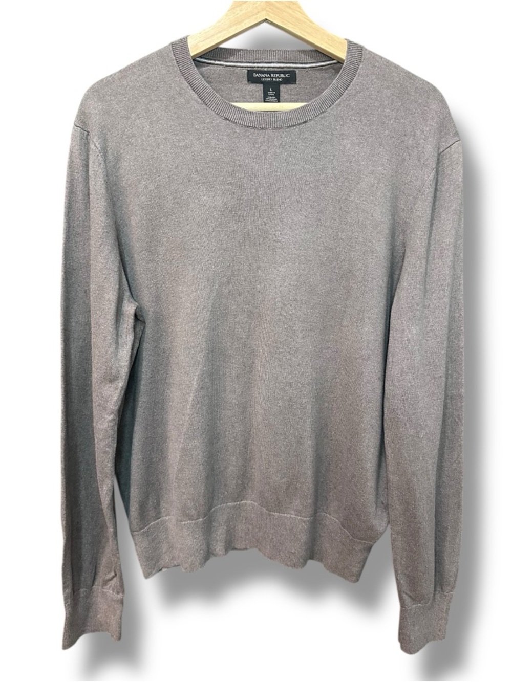 Banana Republic Men’s Silk/Cotton/Cashmere Crewneck Sweater - Gray - Size Large